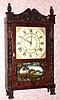 C.1830 Mark Leavenworth, Waterbury, Conn, Carved column and splat short-drop with 30-hr time and strike wood movement. 