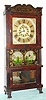 C.1833 C. and L.C. Ives Bristol Conn, Mahogany 3-deck shelf clock with 8-day time and strike weight movement. 