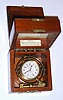 C.1942, Hamilton Watch Co, Lancaster, PA, Model 22 Deck Watch, in a mahogany double hinged case with gimbals. 