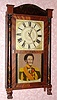 C.1830, Riley Whiting, Winchester, Conn, Pillar and splat shelf clock with 30-hr time and strike wood movement. 