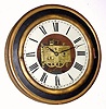 C.1850, Marine Clock Mf'g Co, New Haven, with KIRK'S PATENT FUSEE movement with remote spring barrel, and with lever moving between double 'scape wheels. 