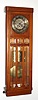 C.1900, German, Gustav Becker, 3-Wt Grand Sonnerie, Wall Regulator, in a walnut veneered box style case with engraved dial center, weights and pendulum. 
