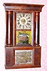 C.1850, Unknown, Cornice and hollow-column mahogany clock with 30-hr time and strike brass unsigned mmvt. 