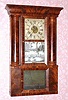 C.1850 Terry and Andrews, Bristol, Conn, "Faux" Hollow column and cornice case with 30-hr time and strike brass movement. 