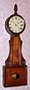 C.1850, Unknown maker, Wood panel front banjo clock, 8-day time-only, weight movement 