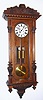 C.1875, Austrian, 2-Wt "Vienna Regulator",  in a walnut case with an old carved top from another piece of furniture. 
