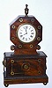 C.1830, English sedan-style shelf clock/mixed lot: Mahogany case with brass inlay and ball feet having a 30-hr period fusee time-only movement. 