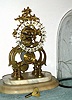 C.1890, English, Skeleton Timepiece, with cracked dome, single fusee on a marble base. 