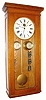 C.1910, E. Howard and Co., Boston, Electric Self Winding master clock [DC] with 2 pilot clocks, bell ringing system [no tape], in a golden oak case. 