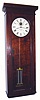 C.1920, E. Howard and Co., Master clock with 2-vial mercury pendulum, modified with Telechron 110 v. motor for winding. 