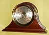 C.1980, Chelsea Clock Co., Boston, 6" Barometer, on mahogany stand, serial No. 3806, yellow brass, screw bezel. 