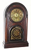 C.1858, N. Pomeroy, Bristol, Conn, Italian style round Gothic rosewood case, 8-day time, strike and alarm. 