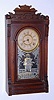 C.1890, Ansonia Clock Co., LIMA, eight day time and gong strike mantel clock in black walnut. 