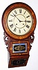 C.1880, Anglo-American Round Drop school clock with inlay and matching tablets, 8-day. 