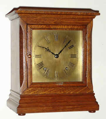 C.1905, German, Winterhalder and Hofmeier, oak cased, small square dial bracket or mantel clock, gong striking, 8-day. — Antique Clocks Price Guide