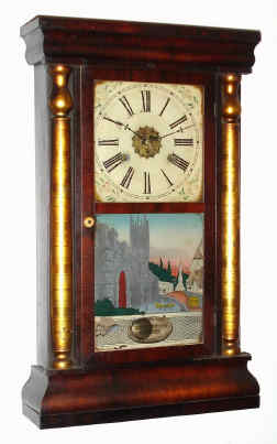 C.1860, William L. Gilbert and Co., Winsted, Conn, 30-hour time/strike gilt column clock, 2-wt. — Antique Clocks Price Guide