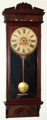 C.1910, William L. Gilbert Clock Co., Winsted, Conn, "Defender", 8-day time/strike wall clock. — Antique Clocks Price Guide