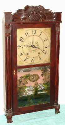 C.1832, Eli Terry, Jr, Terrysville, Conn., 30-hour time/strike wood movement shelf clock, long case, short movement (original). — Antique Clocks Price Guide
