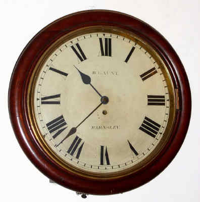 C.1900, English, Fusee Dial clock, time only with 13 inch white dial. — Antique Clocks Price Guide