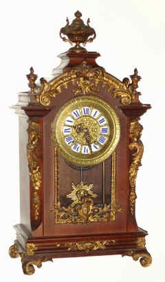 C.1878, German, Lenzkirch, Bracket clock, in walnut case with many pieces of bronze trim, 8-day, gong strike, serial No. 646874, retailed by Hofuhrmacher, Kaufingerstrasse 18 [Munich?] — Antique Clocks Price Guide