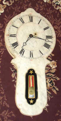 C.1875, E. Howard and Co., Marble Dial No. 28 (small), wall clock, 8-day, weight driven. — Antique Clocks Price Guide