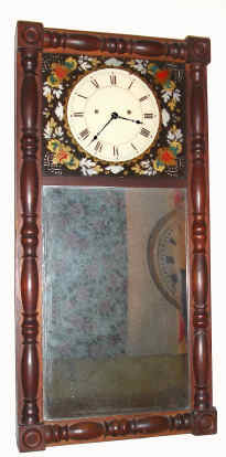 C. 1830, Unsigned Mirror Clock, the clock has an 8-day time and strike weight-driven movement. — Antique Clocks Price Guide