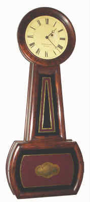 C.1850, Howard and Davis, Boston, No. 2 Banjo, rosewood grained cherry case, with paper over zinc dial. — Antique Clocks Price Guide