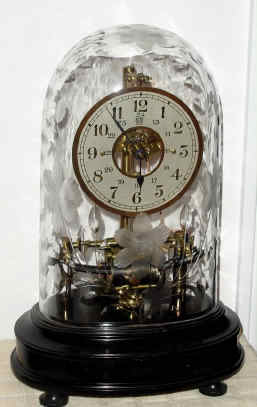 C.1920, French, Bulle. Battery clock with 24 hour dial, under cut crystal dome with floral pattern. — Antique Clocks Price Guide