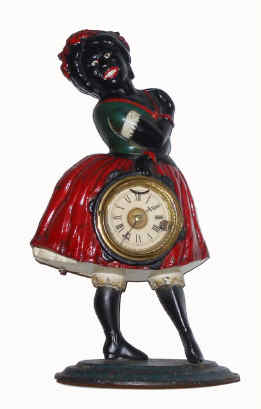C.1860, American, Painted Cast Iron Blinking Eye, TOPSEY, unsigned probably sold by Waterbury, and in old paint. — Antique Clocks Price Guide