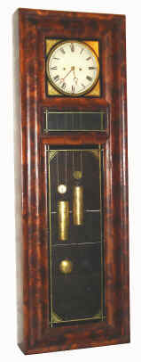 C.1840, Unsigned, Oversize OG, probably New Hampshire, 2-wt time and bell strike, with a convex painted dial, seconds pendulum. — Antique Clocks Price Guide