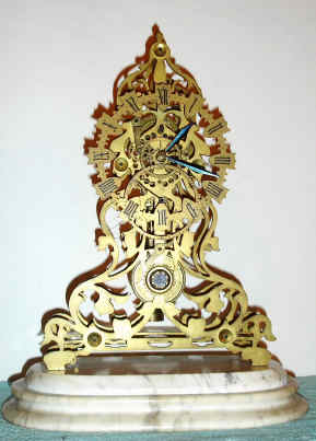 C.1870, English, Wm. Frederick Evans, Pendulum Detent, timepiece skeleton clock, as-found, less dome. — Antique Clocks Price Guide