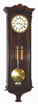 C.1845, Austrian, Biedermeier 2-wt Vienna Regulator, in a slender rosewood case, 8-day duration, and with a cast bezel on 2-pice dial. — Antique Clocks Price Guide