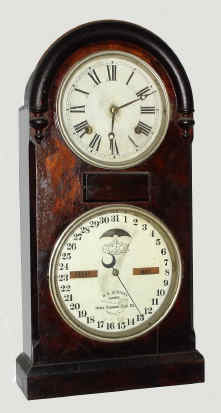 C.1879, Ithaca Calendar Clock Co., NY, "No. 5", 8-day double dial perpetual calendar shelf clock, time and strike. — Antique Clocks Price Guide