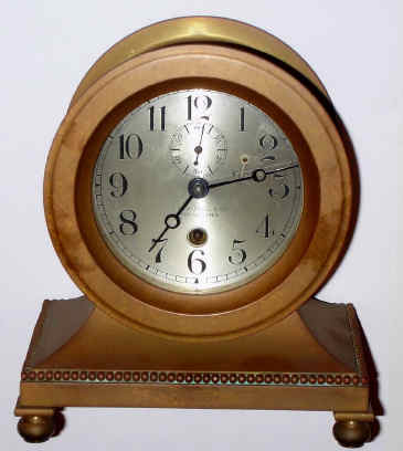C.1907, Chelsea Clock Co., Boston, Mass, LIBRARY Timepiece, 8-day, retailed by J. E. Caldwell, Philadelphia (on dial), serial No. 24651, with 4.5" dial. — Antique Clocks Price Guide