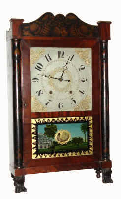 C.1830, Sedgwick and Botsford, Watertown, Conn., 30-hour time/strike wood movement shelf clock. — Antique Clocks Price Guide