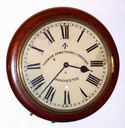 C.1916, English, Thomas Armstrong and Brother, Manchester, 14" dial, fusee wall clock, in a mahogany case. — Antique Clocks Price Guide