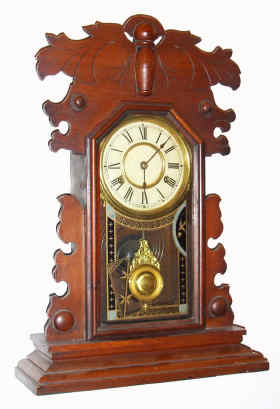 C.1890, Jerome and Co (New Haven)., "Niantic", 8-day time and gong strike walnut mantel clock. — Antique Clocks Price Guide
