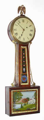 C.1850, American banjo or patent timepiece 8-day weight driven. — Antique Clocks Price Guide