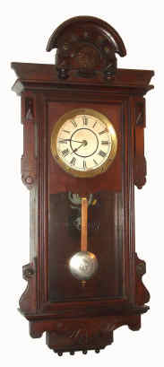 C.1886, Seth Thomas Clock Co., "PANAMA", 8-Day time and gong strike wall clock in walnut. — Antique Clocks Price Guide