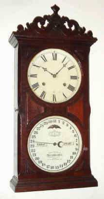 C.1880, Ithaca Calendar Clock Co., "No. 10 Farmer's", 8-day time/strike calendar shelf clock. — Antique Clocks Price Guide