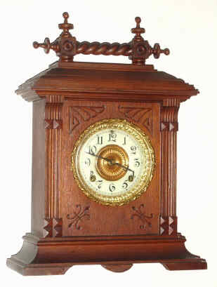 C.1894, Ansonia Clock Co., "SUSSEX, walnut cased mantel clock, 8-day time and gong strike. — Antique Clocks Price Guide