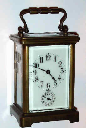 C.1900, French, Brass Cased Carriage clock, time and alarm, made for and sold by John Wanamaker, Philada, NY and Paris, and so marked on rear plate. — Antique Clocks Price Guide