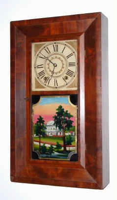C.1843, L. Smith and A. Blakesley, Bristol, Conn, 30-hour wooden works, bevel front shelf clock, 2- weight, 30-hour. — Antique Clocks Price Guide