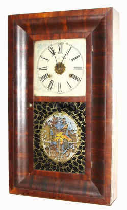 C.1865, E. N. Welch Mfg Co, Forestville, Conn, 30 hour brass, time, strike and outboard alarm, OG. — Antique Clocks Price Guide