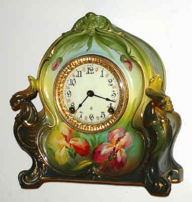 C.1905, Ansonia ROYAL BONN, La Charny, 8-day time and strike porcelain mantel clock. — Antique Clocks Price Guide
