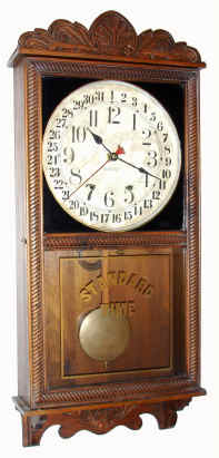 C.1911, New Haven Clock Co., REFEREE, Time and calendar store regulator, 8-day. — Antique Clocks Price Guide
