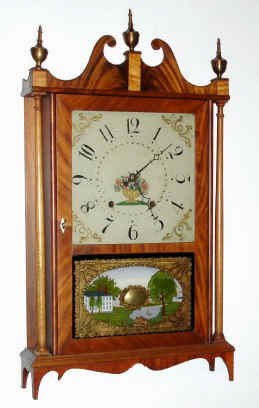C.1825, E. Terry and Sons, Plymouth, Conn, Pillar and Scroll, 30 hour wood works, with restorations. — Antique Clocks Price Guide