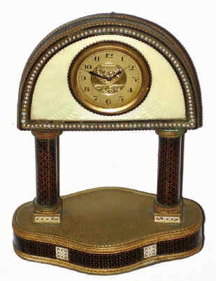 C.1920 Swiss, 8-day desk or boudoir clock, with some distress. — Antique Clocks Price Guide
