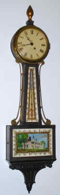C.1929, New Haven Clock Co., "Whalley", 8-day lever movement banjo timepiece. — Antique Clocks Price Guide