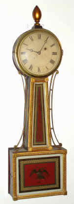 C.1835, American banjo or patent timepiece, 8-day weight driven, with restorations. — Antique Clocks Price Guide